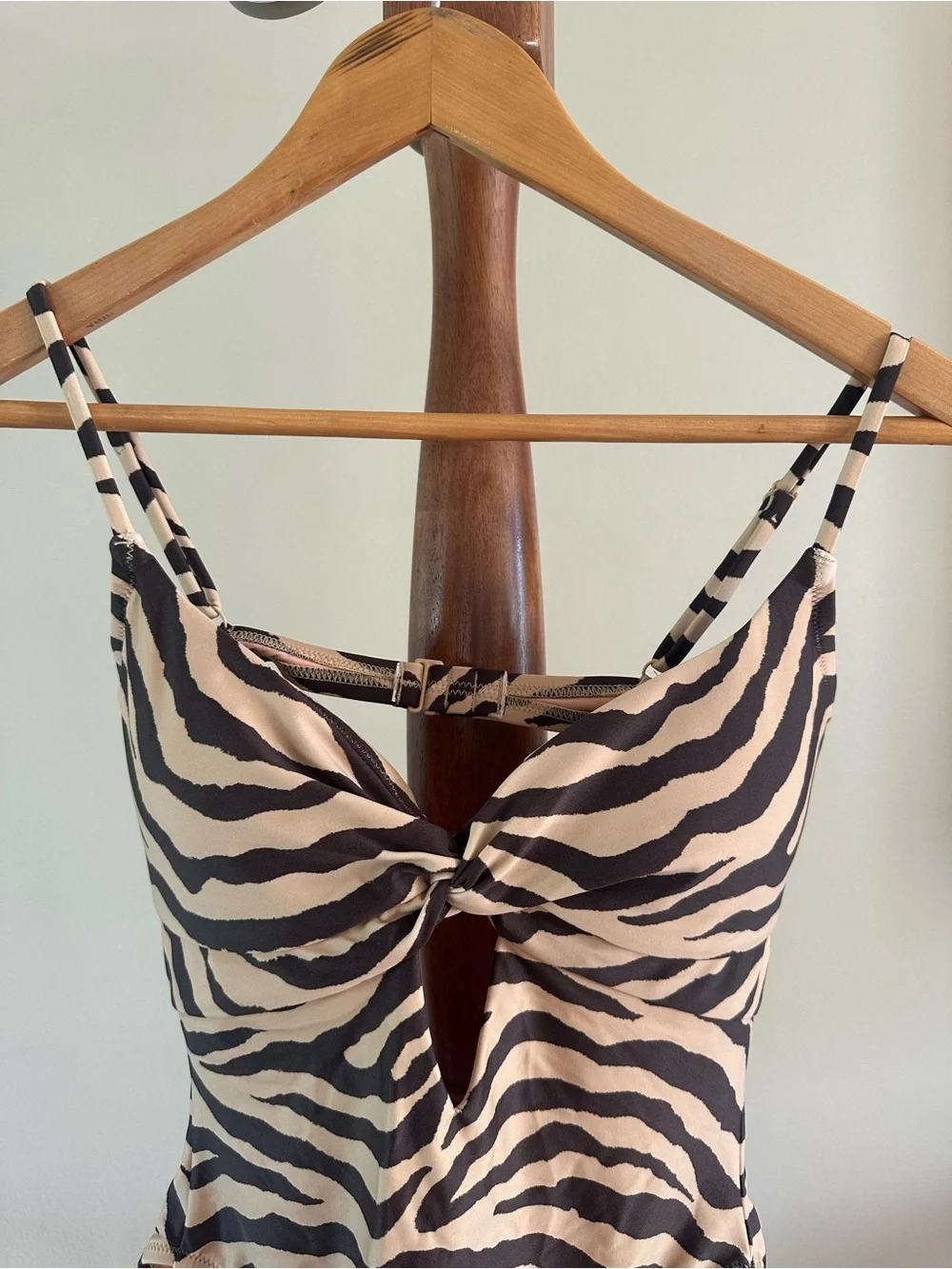 J. Crew Zebra-Print One-Piece Swimsuit in Beige and Black